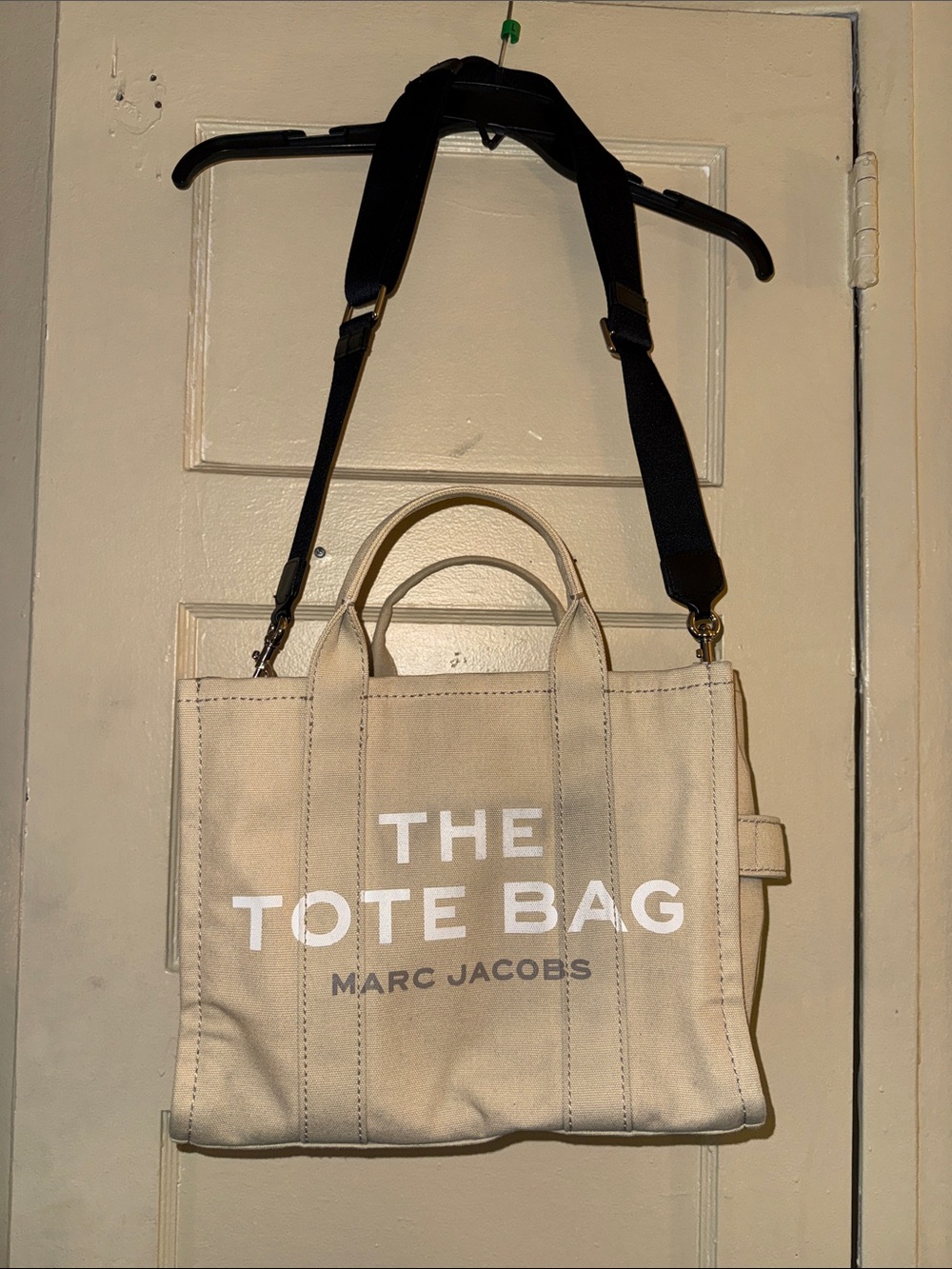 Marc Jacobs Cream Canvas 'The Tote Bag' with Black Strap